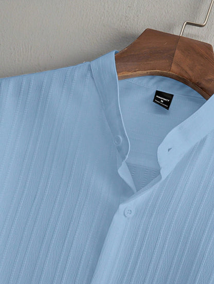 Premium Sky Blue shirt & White track Pent Co-ords set For Man -Lafabrila