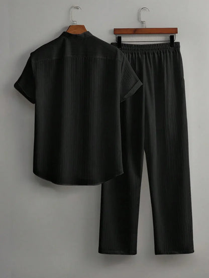 Premium Black shirt & track Pent Co-ord set For Man -Lafabrila